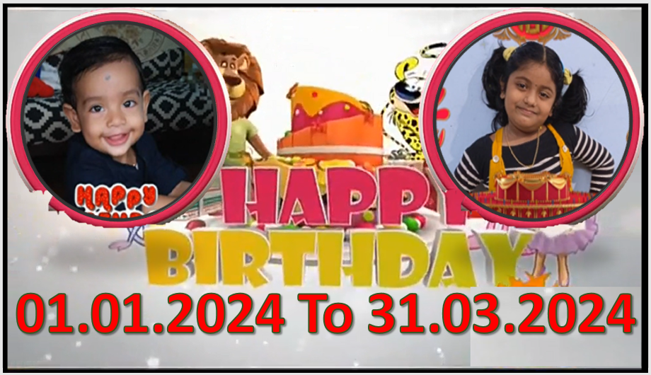 Kochu TV Birthday Wishes 01.01.2024 To 31.03.2024 | ജന്മദിനാശംസകൾ | Malayalam | TPC